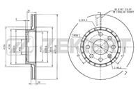 Диск торм. перед. Opel Astra F 91-, Corsa B 93-, Vectra A 88-