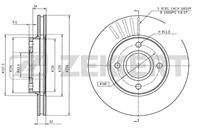 Диск торм. перед. Ford Fiesta IV, V 95-, Focus I 98-, Fusion (JU) 02-, Mazda 2 I, II 03-