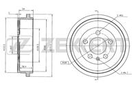 Барабан торм. зад. Seat Ibiza IV, V 02-, Skoda Fabia (5J, 6Y) 99-, VW Polo IV, V 01-