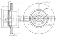 Диск торм. перед. Toyota Corolla (E150) 07-, Auris I, II 07-, Avensis (T270) III 09-