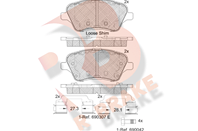 Дисковые тормозные колодки R BRAKE (противоскрипная пластина в компл.)