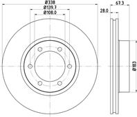 Диск тормозной передн.GX (_J12_)  4 RUNNER (UZN21_  KZN21_  GRN21_)  LAND CRUISER (LJ12_  KZJ12_  T...