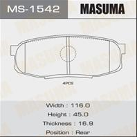 Тормозные дисковые колодки задние антискрип MS1542 от производителя MASUMA