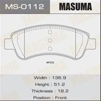 Колодки тормозные дисковые MS0112 от производителя MASUMA