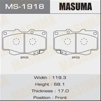 Колодки тормозные дисковые MS1918 от производителя MASUMA