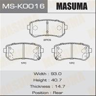 Колодки тормозные дисковые MSK0016 от производителя MASUMA