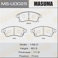 Колодки тормозные дисковые передние антискрип MSU0025 от фирмы MASUMA