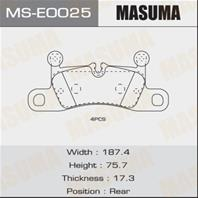 Колодки тормозные дисковые задние MSE0025 от фирмы MASUMA