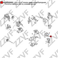 ОПОРА ДВИГАТЕЛЯ ПЕРЕДНЯЯ TOYOTA COROLLA (09-13)  AVENSIS (03-08)