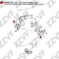 ОПОРА ДВИГАТЕЛЯ TOYOTA HILUX (97-05)  LAND CRUISER PRADO (02-09)