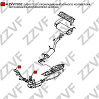 ПРОКЛАДКА ВЫПУСКНОГО КОЛЛЕКТОРА MITSUBISHI PAJERO/MONTERO III (00-06)