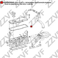 Прокладка клапанной крышки  audi a4 [b6] (00-04)  vw golf v (03-09)