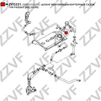 ШЛАНГ ВЕНТИЛЯЦИИ КАРТЕРНЫХ ГАЗОВ VW PASSAT [B5] (00-05)