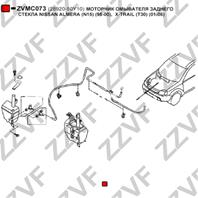 Моторчик омывателя заднего стекла nissan almera (n15) (95-00)  x-trail (t30) (01-06)