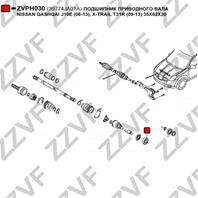 Подшипник приводного вала nissan qashqai j10e (06-13)  x-trail t31r (09-13) 35x62x20