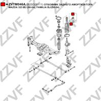 ОТБОЙНИК ЗАДНЕГО АМОРТИЗАТОРА MAZDA 323 BJ (98-04)  FAMILIA BJ (98-04)