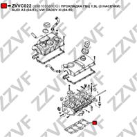 Прокладка гбц 1 9l (3 насечки) audi a3 (04-13)  vw caddy iii (04-16)