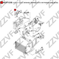 ФЛАНЕЦ ТЕРМОСТАТА VW PASSAT [B5] (00-05)