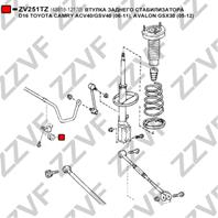 Втулка заднего стабилизатора d16 toyota camry acv40/gsv40 (06-11)  avalon gsx30 (05-12)