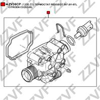 ТЕРМОСТАТ PEUGEOT 307 (01-07)  CITROEN C3 (02-09)