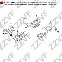 Прокладка клапанной крышки правая (r) infiniti fx (s50) (03-07)  nissan murano (z50) (04-08)