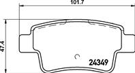 Колодки тормозные fiat grande punto 1.2/1.4/1.3d/1.9d 05&gtзадние