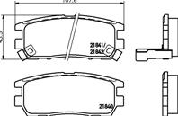 Тормоз. колодки Mitsubishi (21840 14 (21841)  т.с. Akebono) зад. дисковые  комплект. NAO