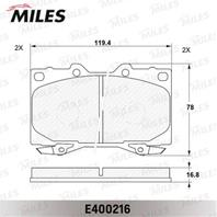 Колодки тормозные TOYOTA LAND CRUISER 4.2D 90>98/4