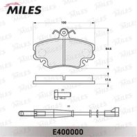 Колодки тормозные (Новая смесь) RENAULT LOGAN 04-/SANDERO 08-/CLIO 91- передние с датчиком  E400000