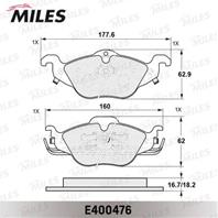 Колодки тормозные OPEL ASTRA G 1.2/1.4/1.6/1.7D пе