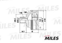 MILES GA20529 ШРУС VW T4 1.9D-2.8 90-03 нар.(ABS)