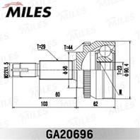 ШРУС NISSAN MAXIMA/CEFIRO IV A33 2.0 98-06 нар. +ABS GA20696