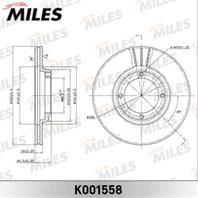 Диск тормозной hyundai accent 1.3/1.5 94-00/pony 1.3/1.5 85-95 передний k001558