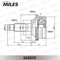 Шрус mazda 626 2.0 97-02 нар. (abs) (gkn 303985) ga20231