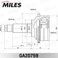 ШРУС АКПП ABS Mazda 626 GF 1.8/2.0 97 нар. (GKN 305460) GA20759