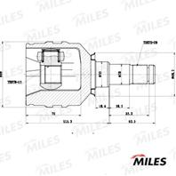 ШРУС TOYOTA AVENSIS T250/AURIS E150/COROLLA X E150 1.6-2.0TD 03- внутр.  GA10069