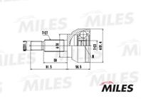 MILES GA20117 ШРУС FORD MONDEO 1.8/2.0 00-07 нар.(-ABS)