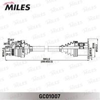 Привод в сборе audi a4 1.8-3.0 00-05 лев. (abs) gc01007