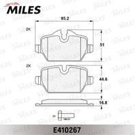 Колодки тормозные (Новая смесь Low-Metallic) задние (BMW E81/E87/E90 1.6-2.0 04-)  (без датчика + болты)  E410267