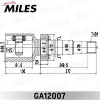 ШРУС TOYOTA CAMRY ACV40/GSV40 2006- внутр правый GA12007