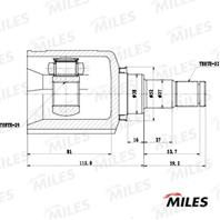 ШРУС CHEVROLET LACETTI 03-08/AVEO (T200)/(Т250) 03-08 внутр.  GA10073