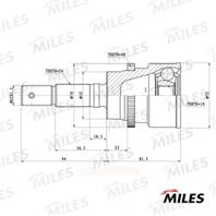 ШРУС DAIHATSU TERIOS 1.3 97-00 нар.(ABS) GA20086