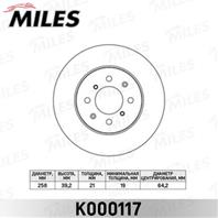 Диск тормозной honda jazz 1.2-1.4 04- передний d=258мм. k000117