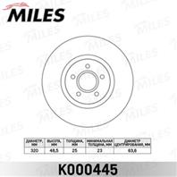 Диск тормозной (ford focus ii 2.5 st/volvo s40/v50 04- передний вент.d=320мм) k000445