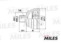 MILES GA20526 ШРУС VW T4 1.8-2.5 90-03 нар.