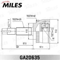 Ga20635 miles шрус наружний +abs