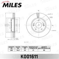 Диск тормозной KIA CEED 12-/HYUNDAI i30 R15 11- передний вент. D 280мм