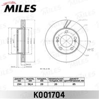 Диск тормозной SSANGYONG ACTYON 06-/KYRON 05-/REXTON 02- передний вент.D=294мм. K001704