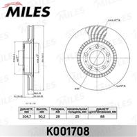 Диск тормозной ПОДХОДИТ ДЛЯ VOLVO S60 00-/S80 98-06/V70 00-/XC70 00- передний D=305мм. K001708