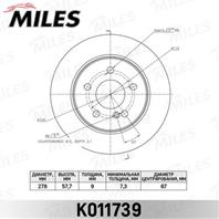 Диск тормозной MERCEDES W204 180-200 07- задний D278мм. K011739